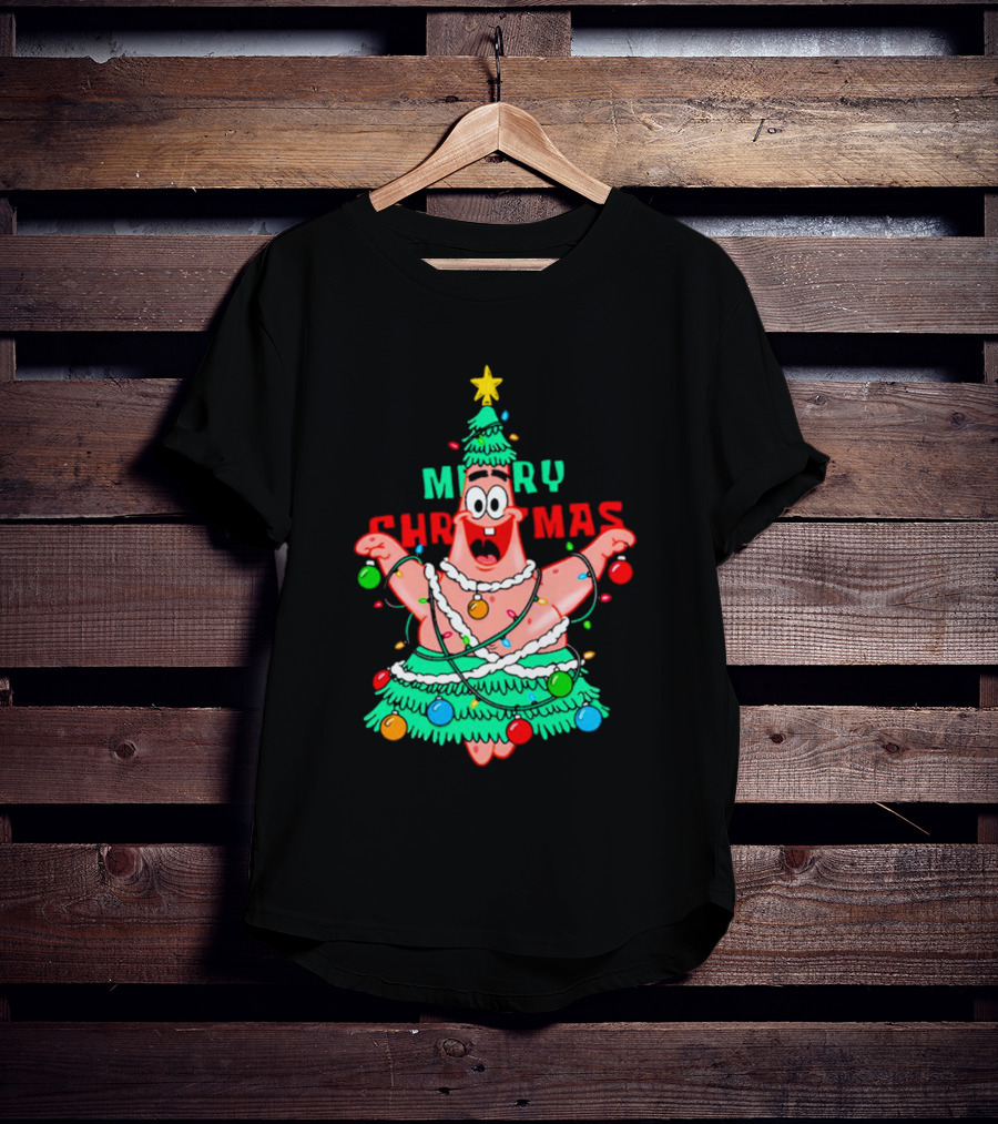 Merry Christmas Patrick Tree Holiday Lights T-Shirt