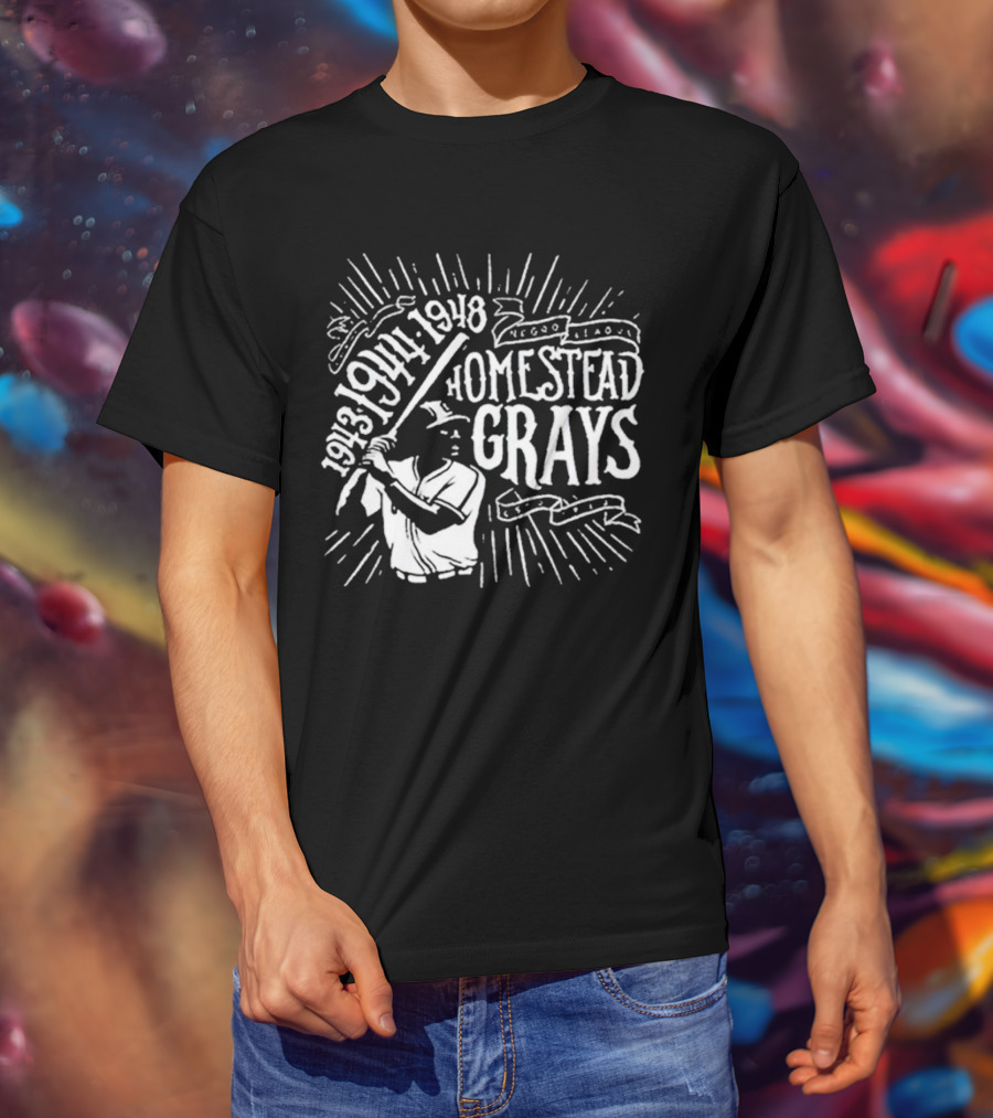 Pittsburgh Negro League Homestead Grays 1943 1944 1948 Baseball Player T-Shirt