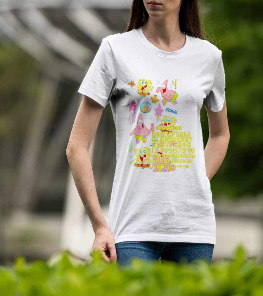 Spongebob Squarepants Patrick Star Jellyfish ABC Halloween Fun T-Shirt