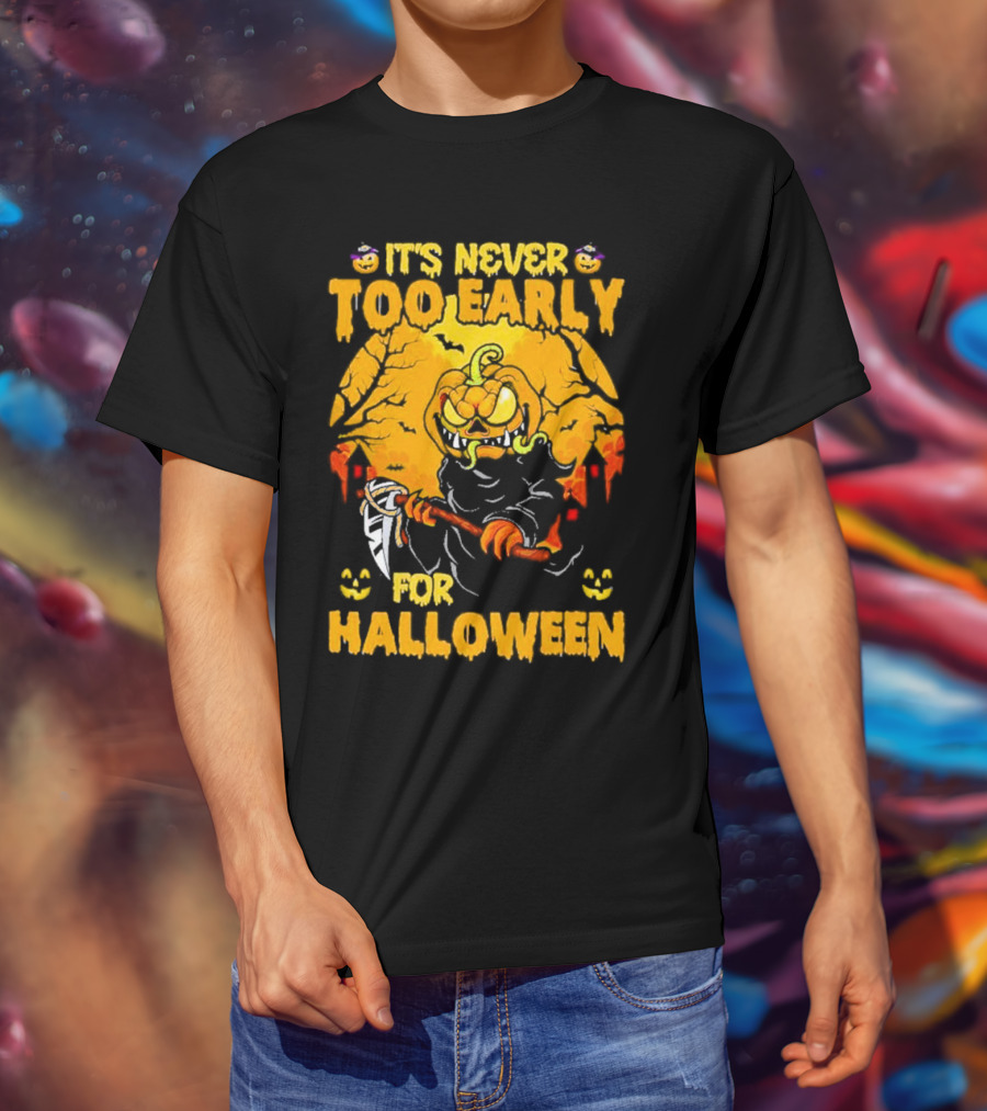 It's Never Too Early For Halloween Pumpkin Reaper Scene T-Shirt