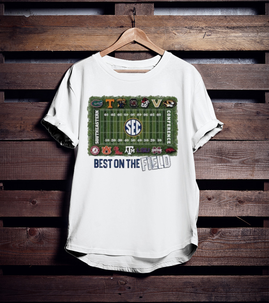 Southeastern Conference Football Best On The Field Logos And Teams T-Shirt