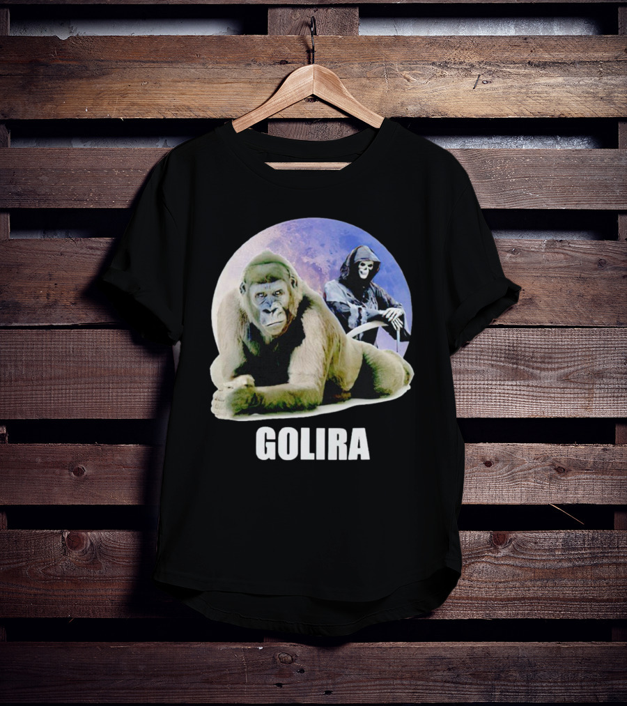 Gorilla With Grim Reaper In Cosmic Golira Scene T-Shirt