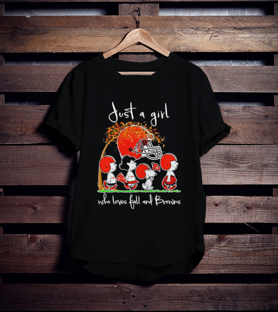 Just A Girl Who Loves Fall And Browns Peanuts Snoopy T-Shirt
