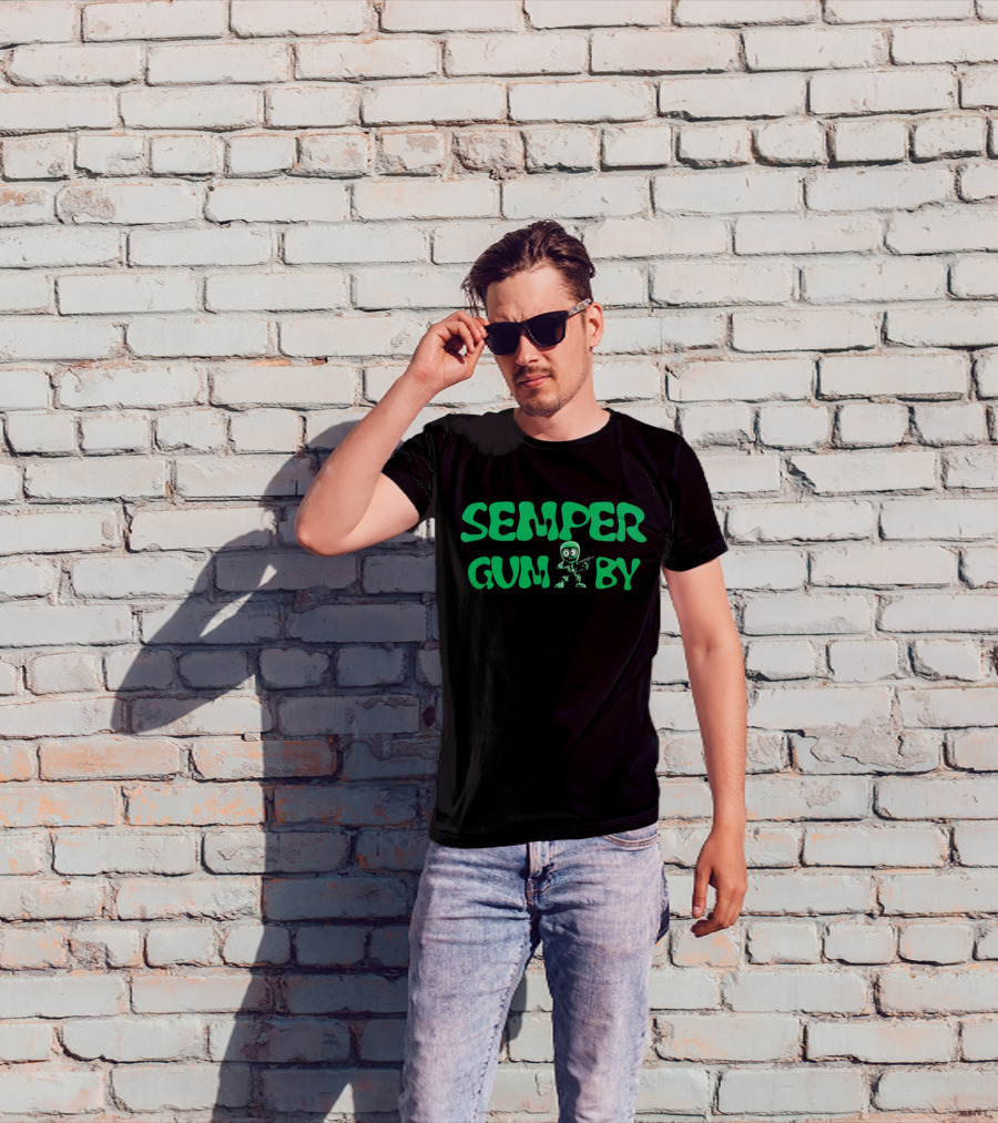 Semper Gum-by Military Cartoon Mashup T-Shirt