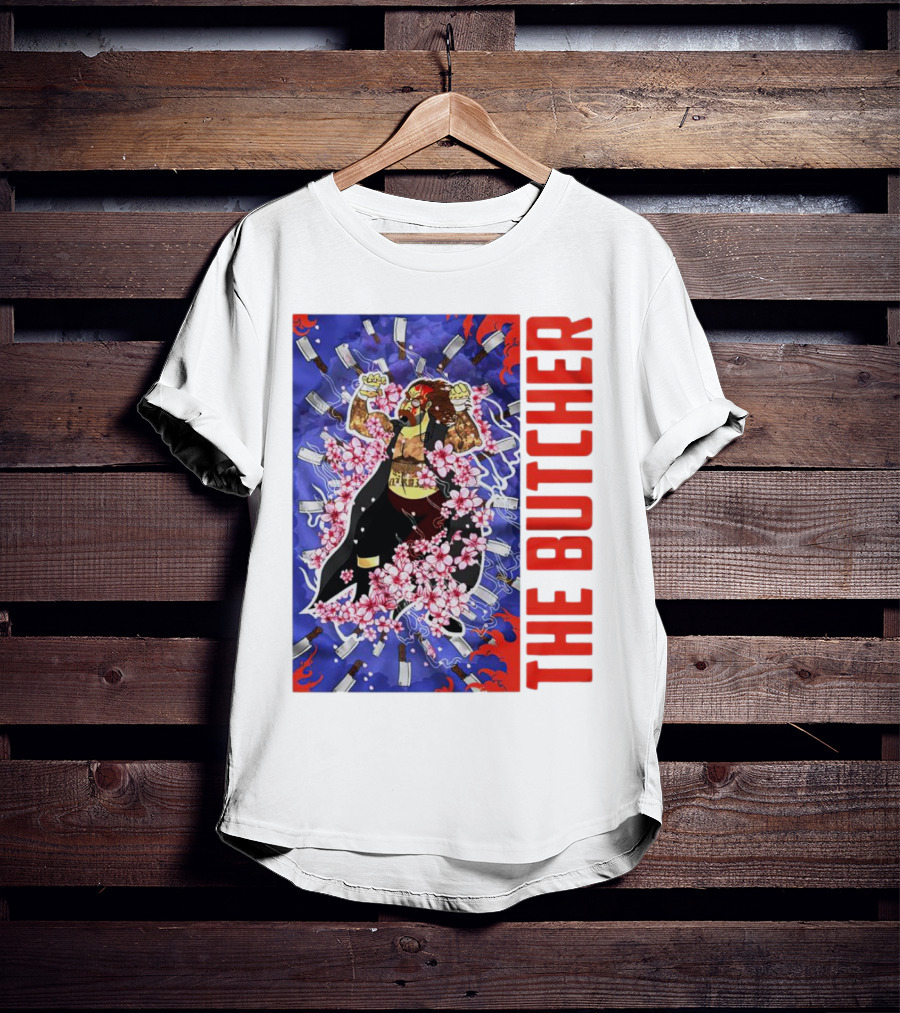 THE BUTCHER Cherry Blossom Blades Power Stance T-Shirt