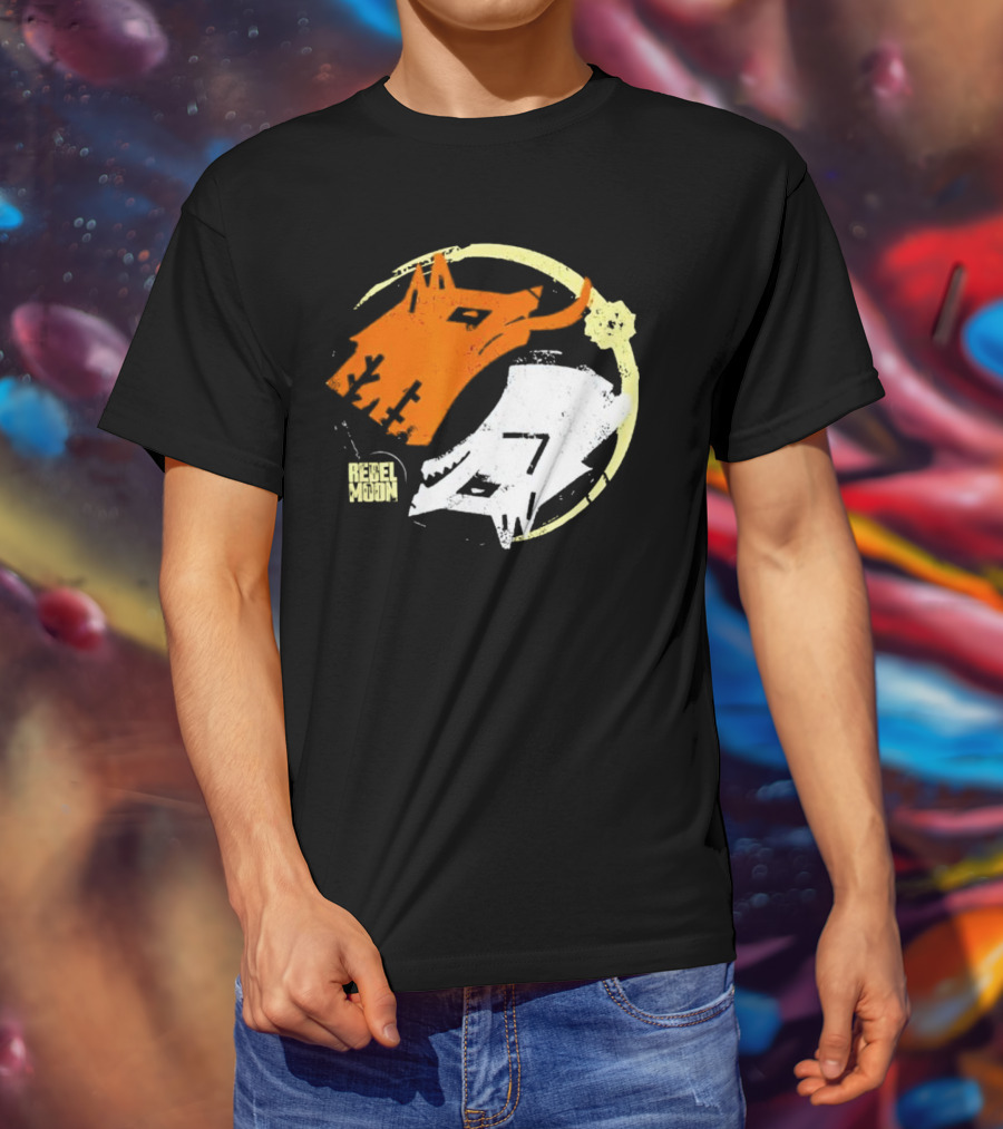 Rebel Moon Wolf Head Yin Yang T-Shirt