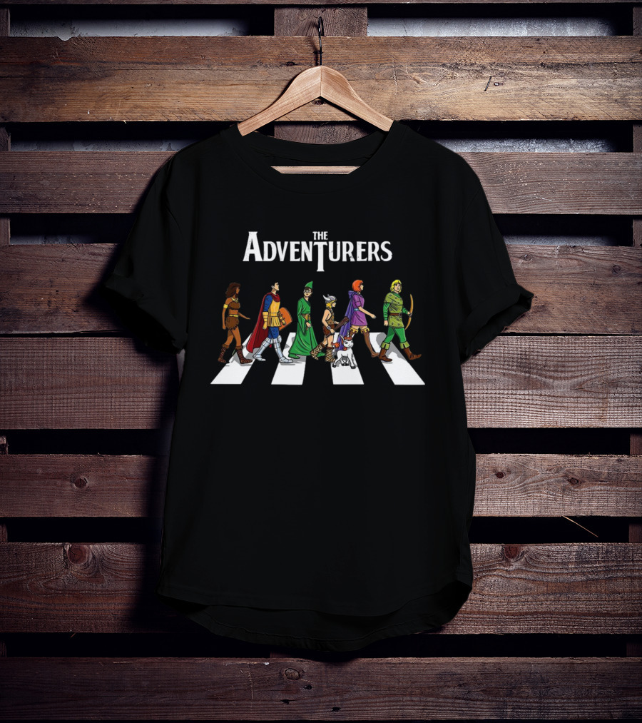 The Adventurers Dungeons And Dragons Abbey Road Characters T-Shirt