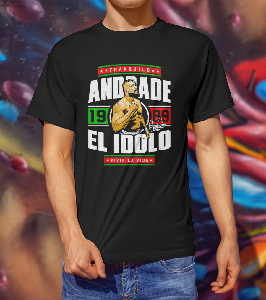 Tranquilo Andrade El Idolo 1989 Vivir La Vida Signature T-Shirt