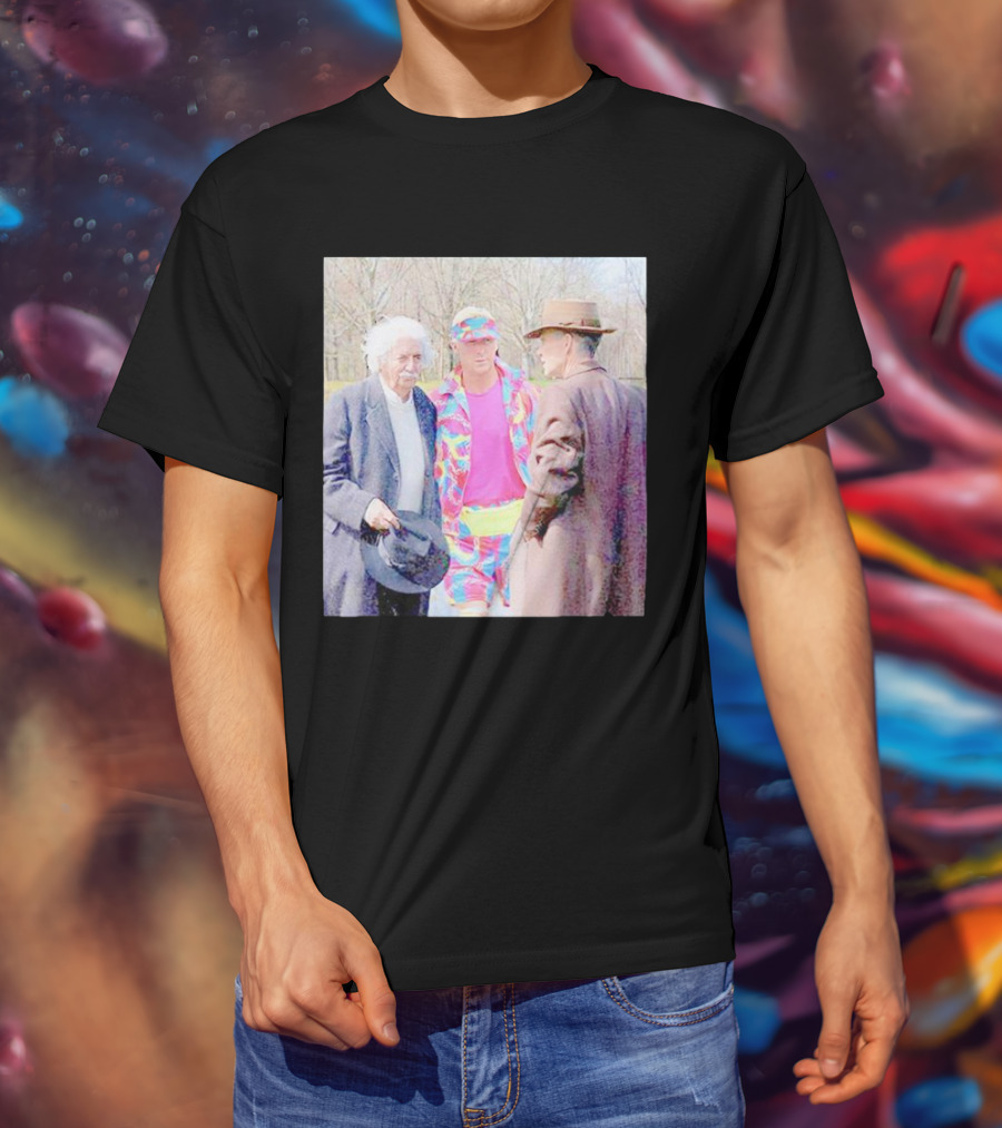 Albert Einstein Oppenheimer Ken Barbie Funny Barbenheimer Iconic Meeting T-Shirt