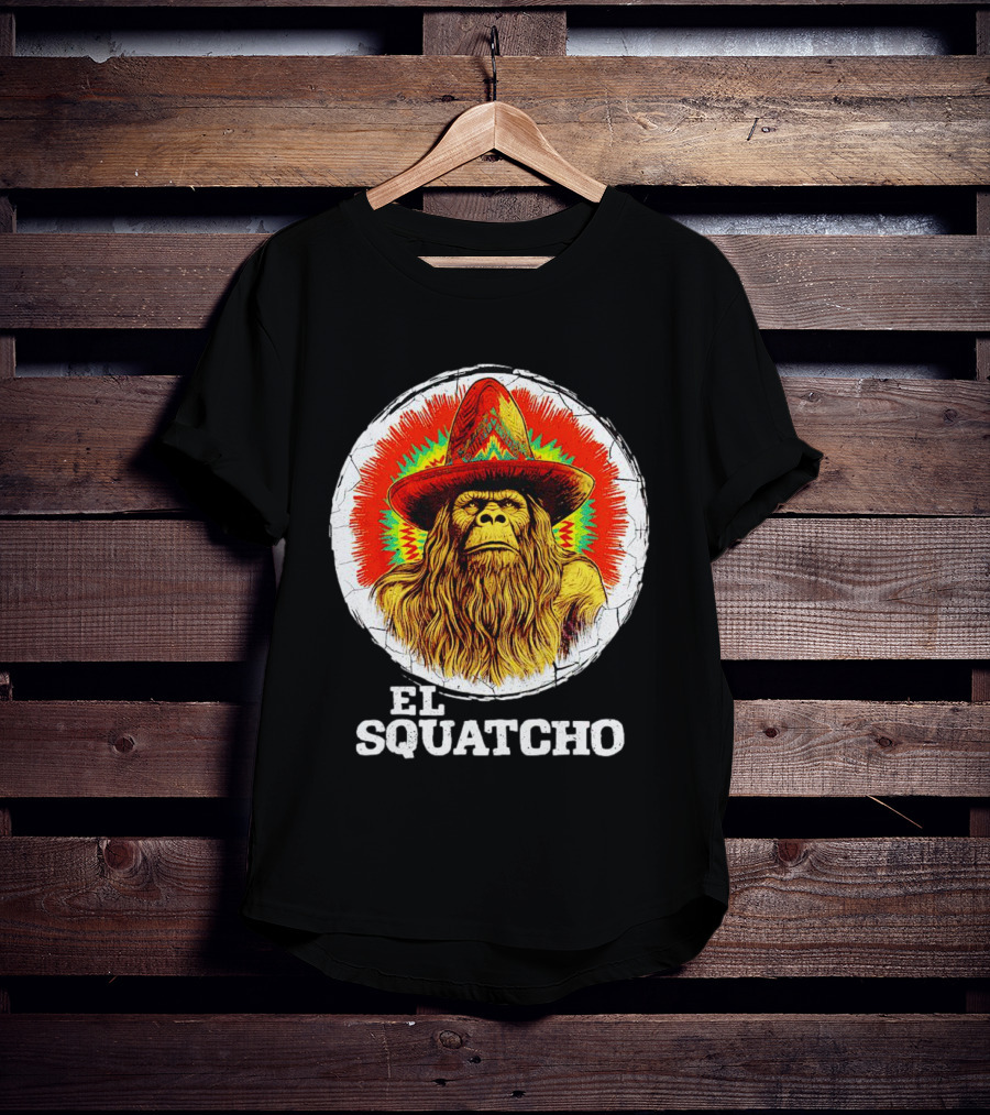 El Squatcho Psychedelic Sombrero Bigfoot T-Shirt