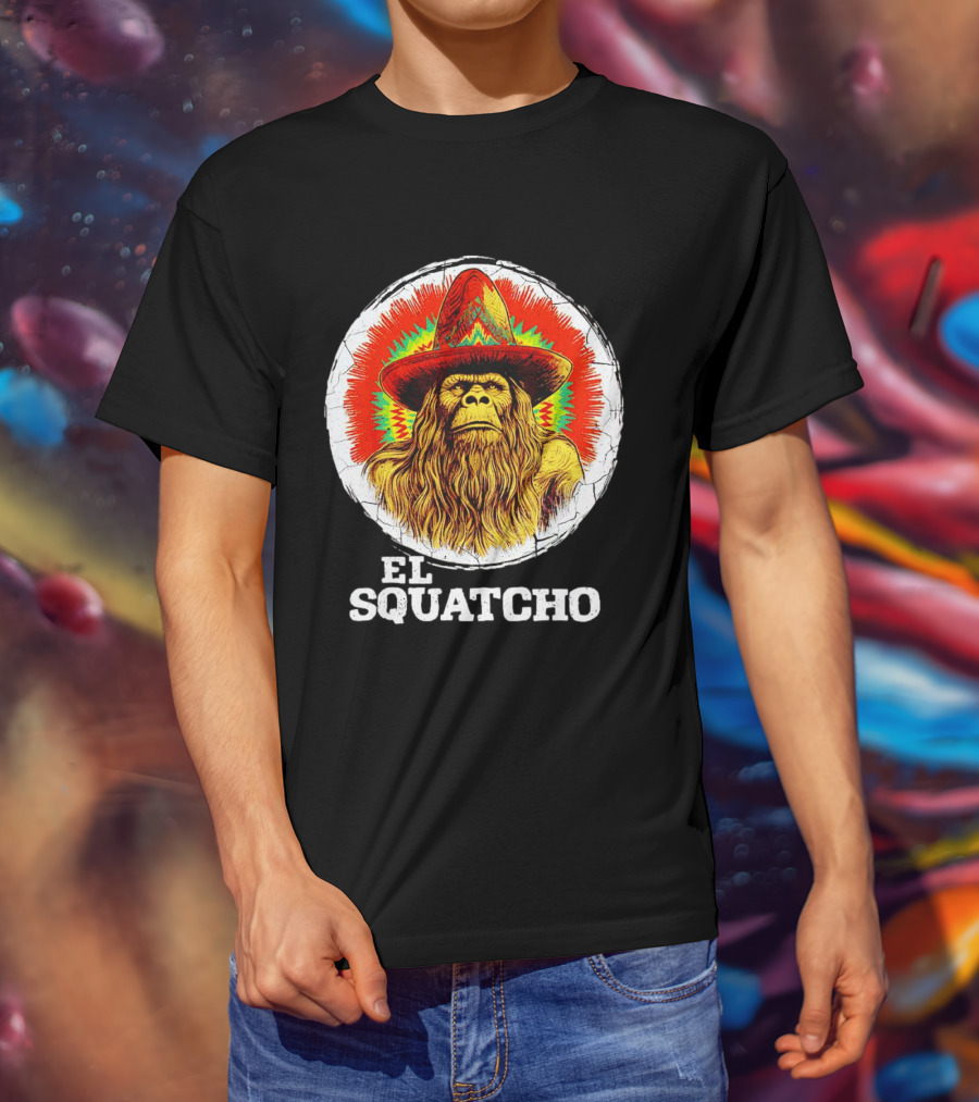 El Squatcho Psychedelic Sombrero Bigfoot T-Shirt