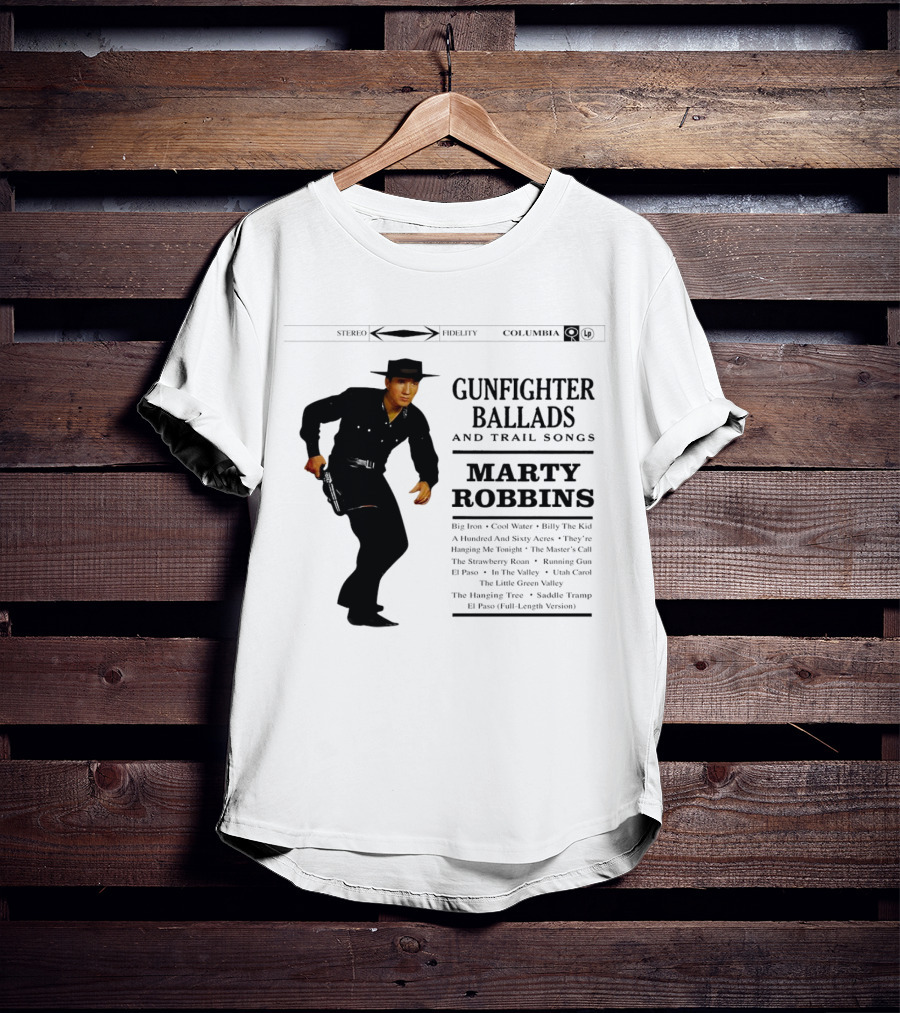 Marty Robbins Gunfighter Ballads And Trail Songs Album Cover Art Columbia T-Shirt