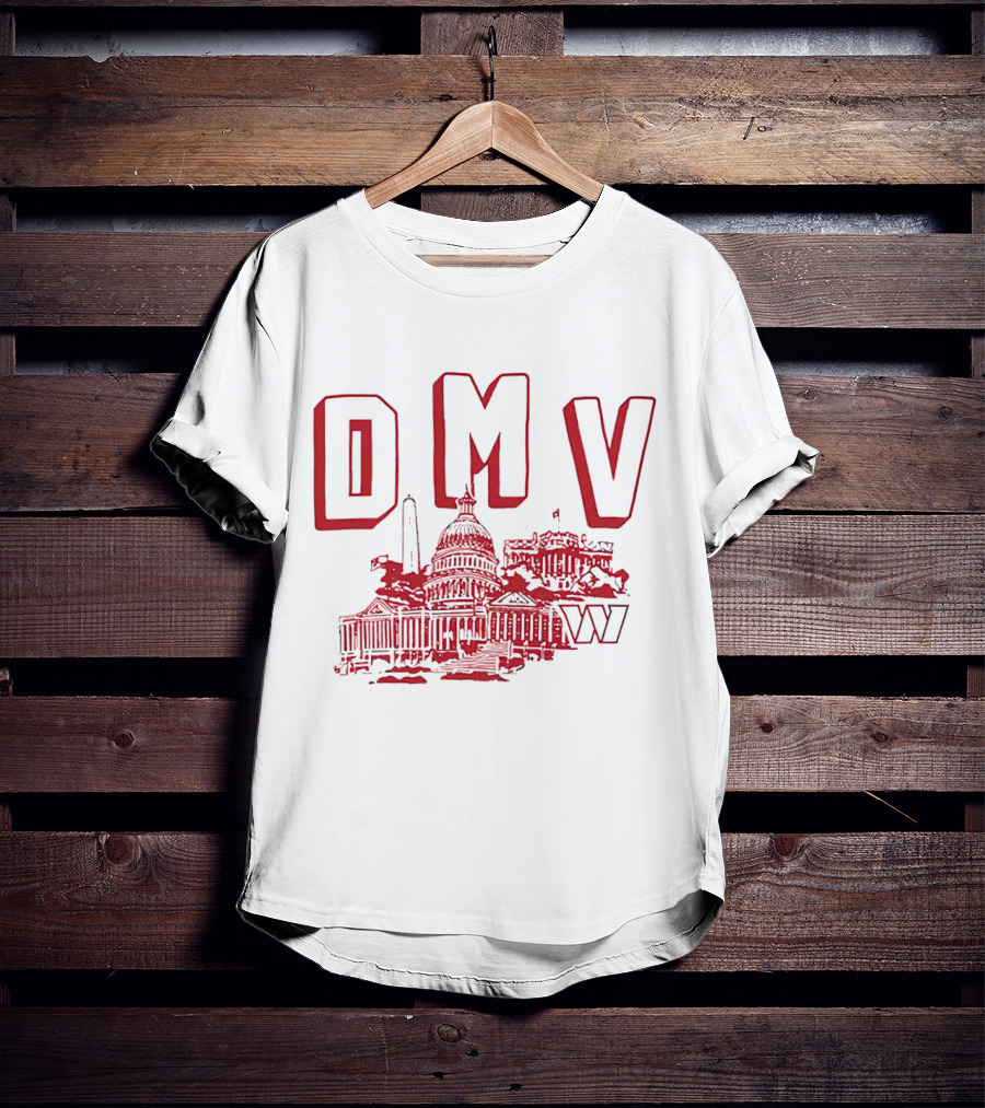 Washington Commanders DMV Capitol Building Sketched T-Shirt