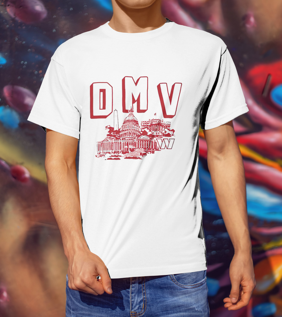 Washington Commanders DMV Capitol Building Sketched T-Shirt