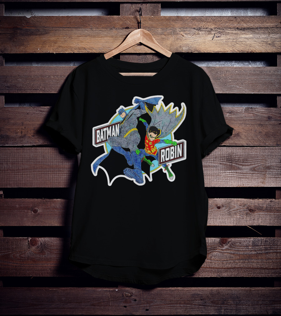 Batman Robin Retro Dynamic Duo Comic T-Shirt