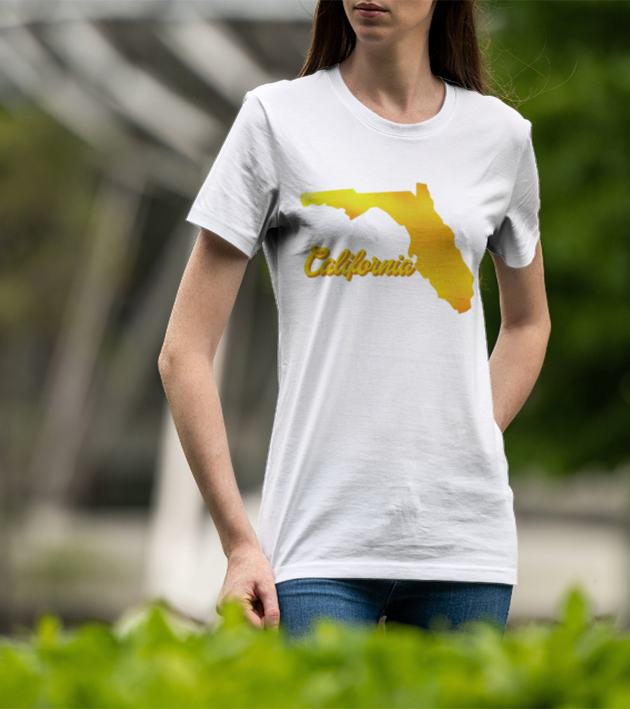 California Map Golden Florida Shape T-Shirt