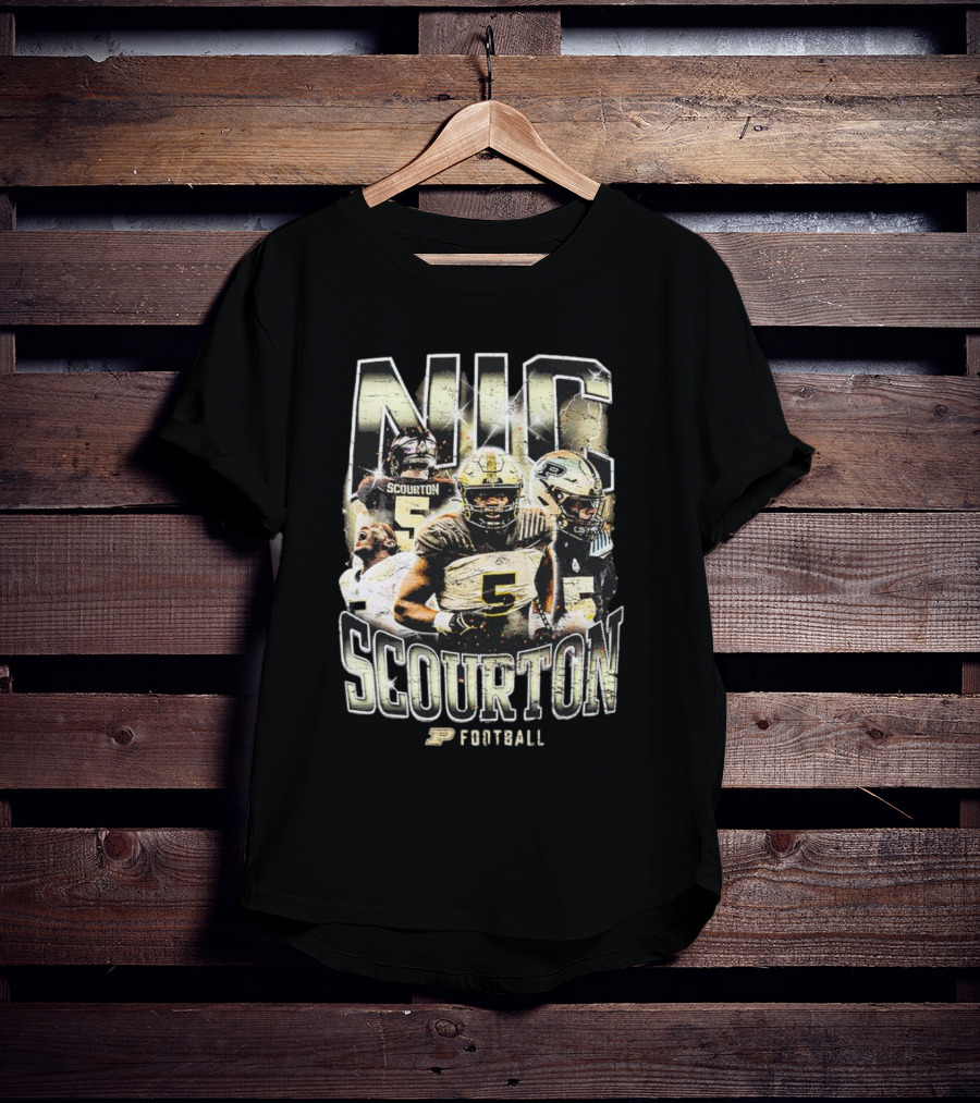 Nic Scourton Purdue Football Vintage Boilermakers Players Montage T-Shirt