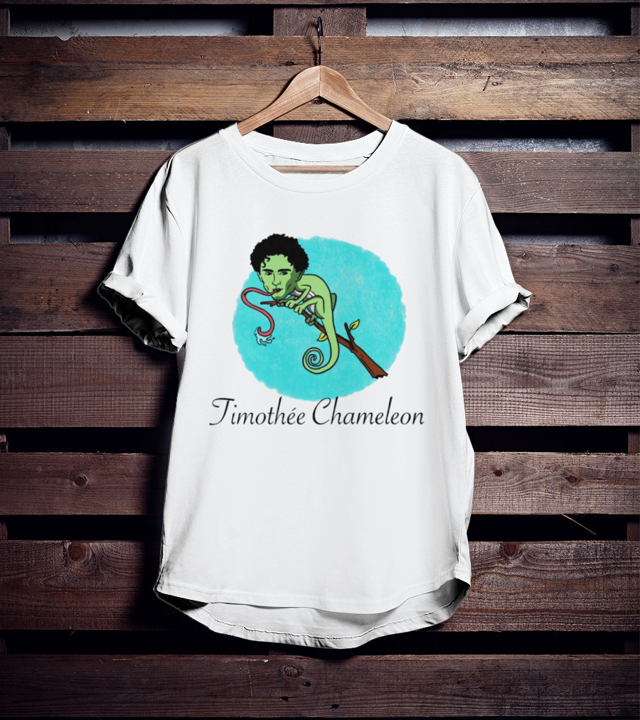 Timothée Chameleon With Green Lizard And Curled Tongue T-Shirt