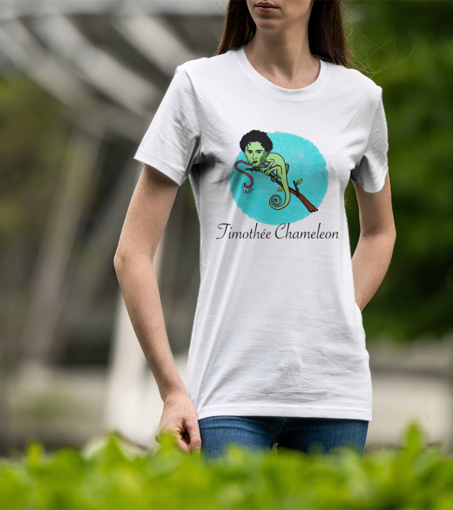Timothée Chameleon With Green Lizard And Curled Tongue T-Shirt