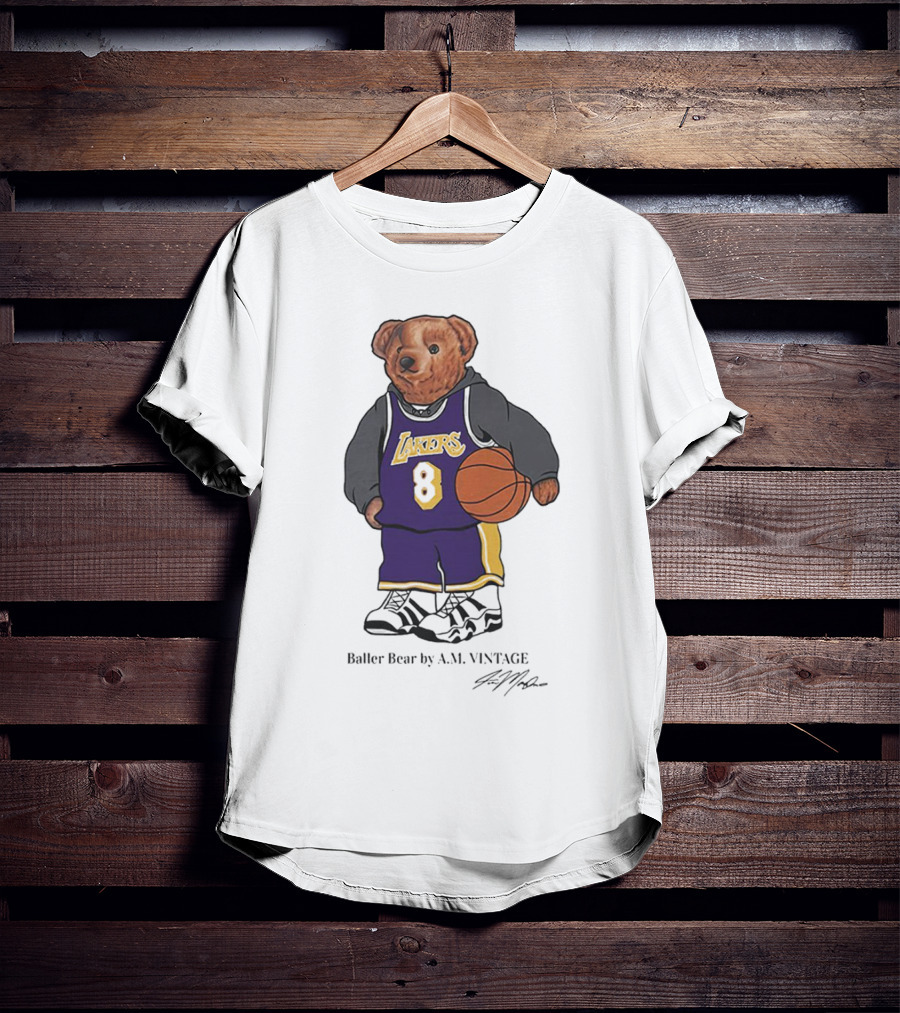 Lakers Baller Bear Kobe Bryant Champion Number 8 T-Shirt