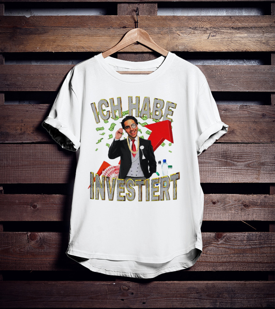Ich Habe Investiert Money Business Success Visual With Red Arrow And Wealth Elements T-Shirt
