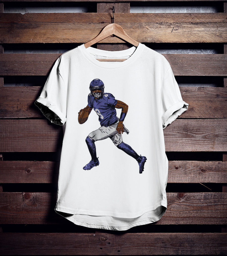 Lamar Jackson Baltimore Ravens Superstar Signature Pose T-Shirt