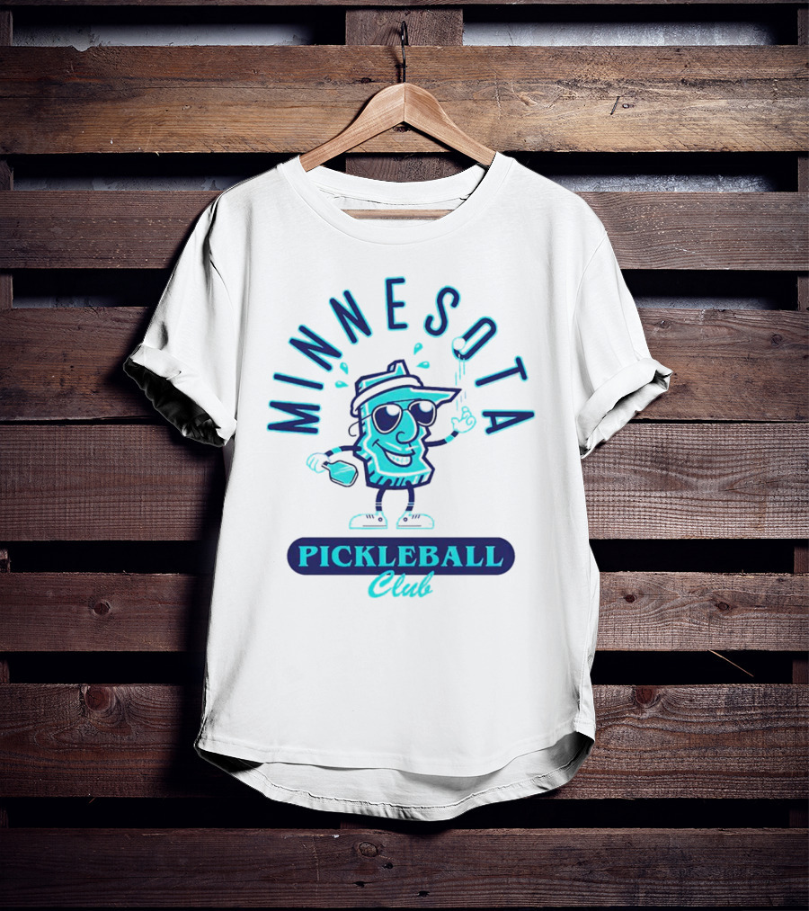 Minnesota Pickleball Club Fun Pickle Character T-Shirt