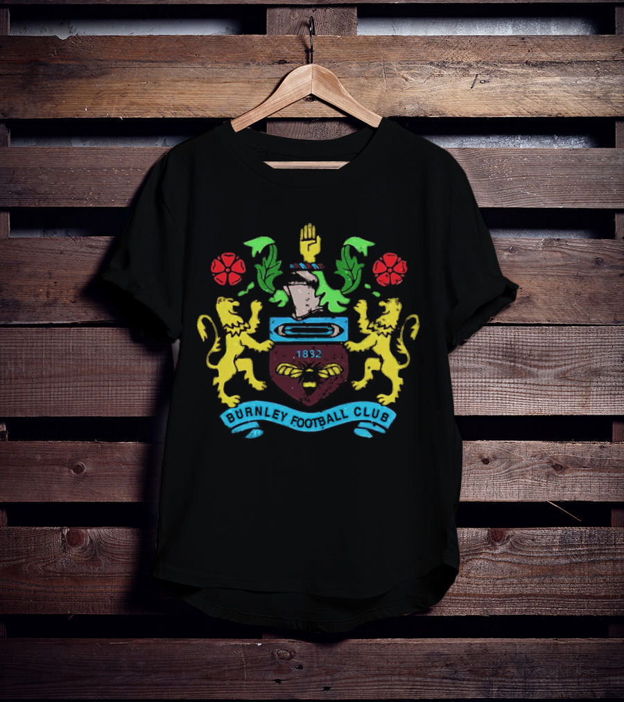 Burnley FC 1882 Crest Burnley Football Club Badge Emblem T-Shirt