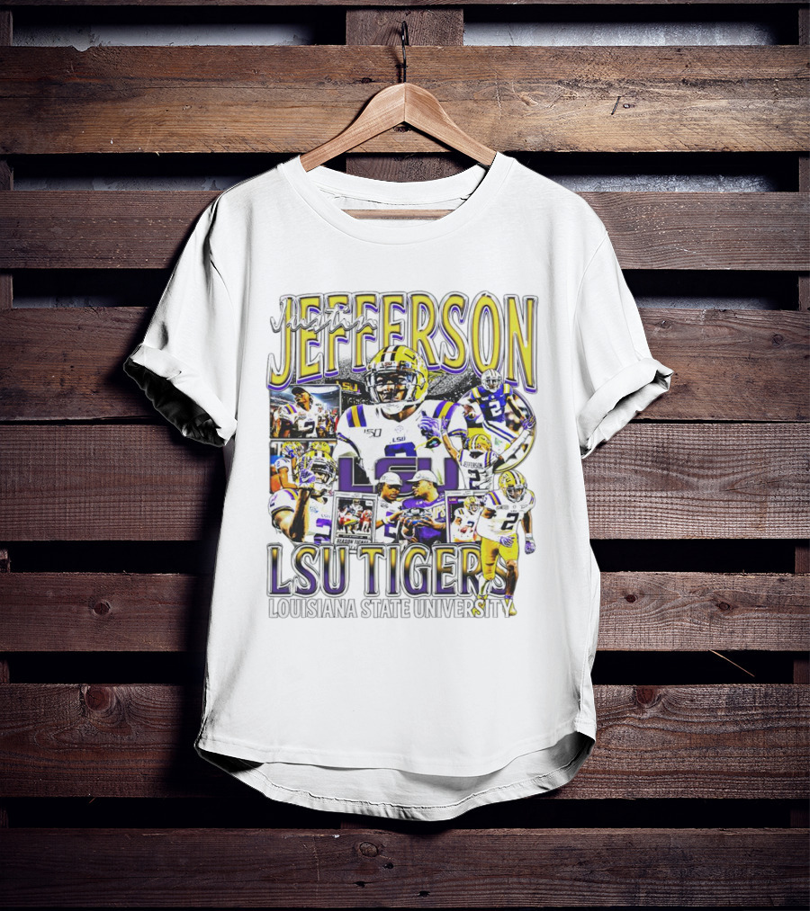 Justin Jefferson LSU Tigers Football Star Louisiana State University T-Shirt