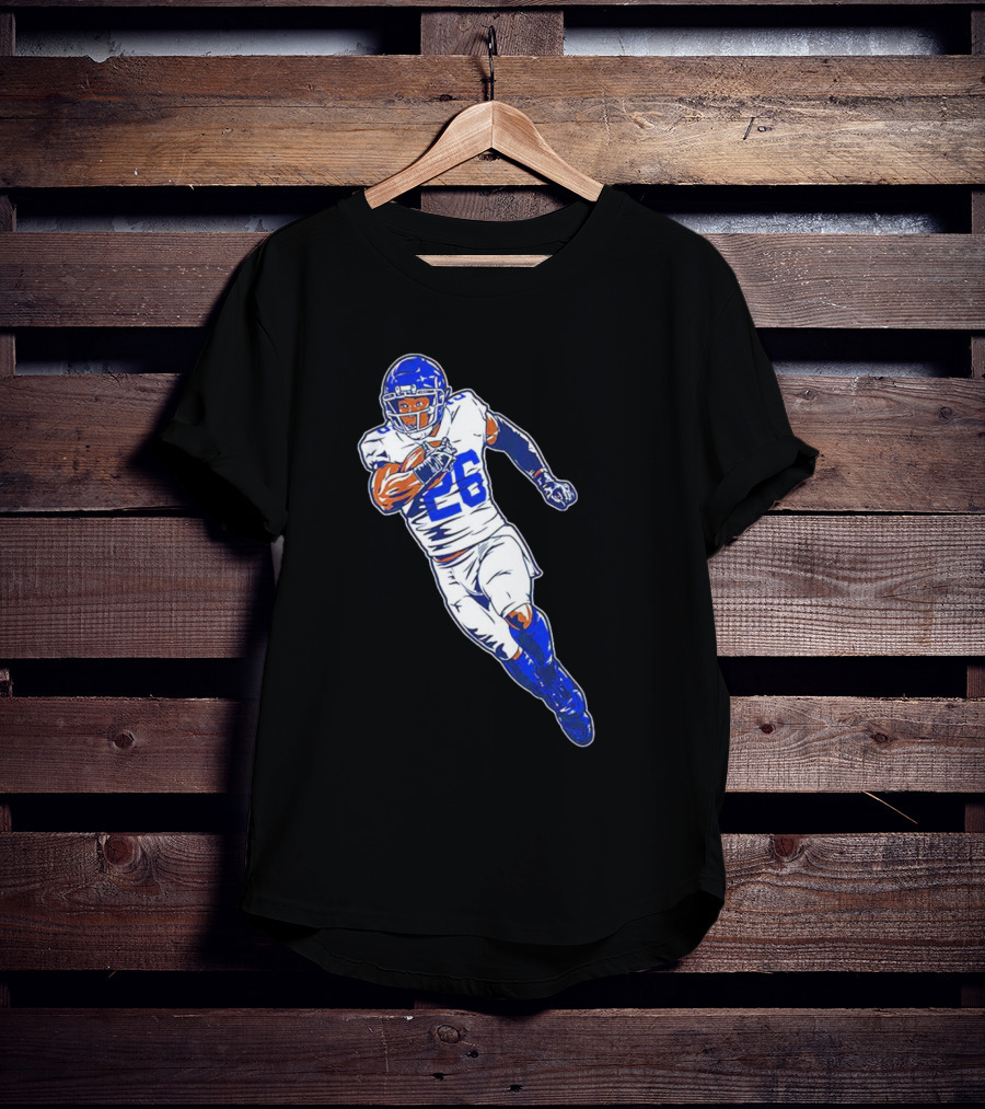 Saquon Barkley New York Giants 26 Superstar Pose Signature T-Shirt