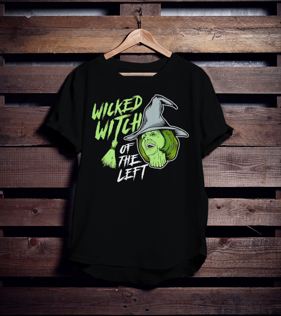 Wicked Witch Of The Left Halloween Pelosi Witch Hat Green Face T-Shirt