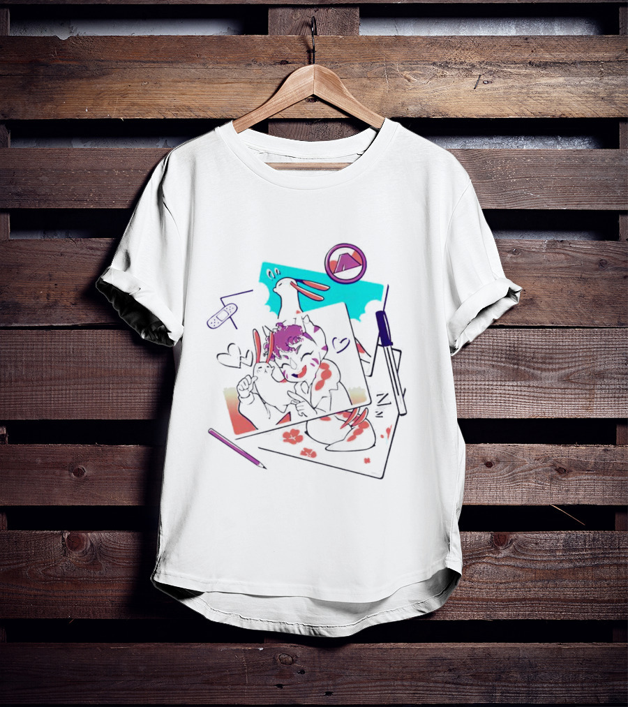 Mango Memories Nostalgic Doodle Animation T-Shirt