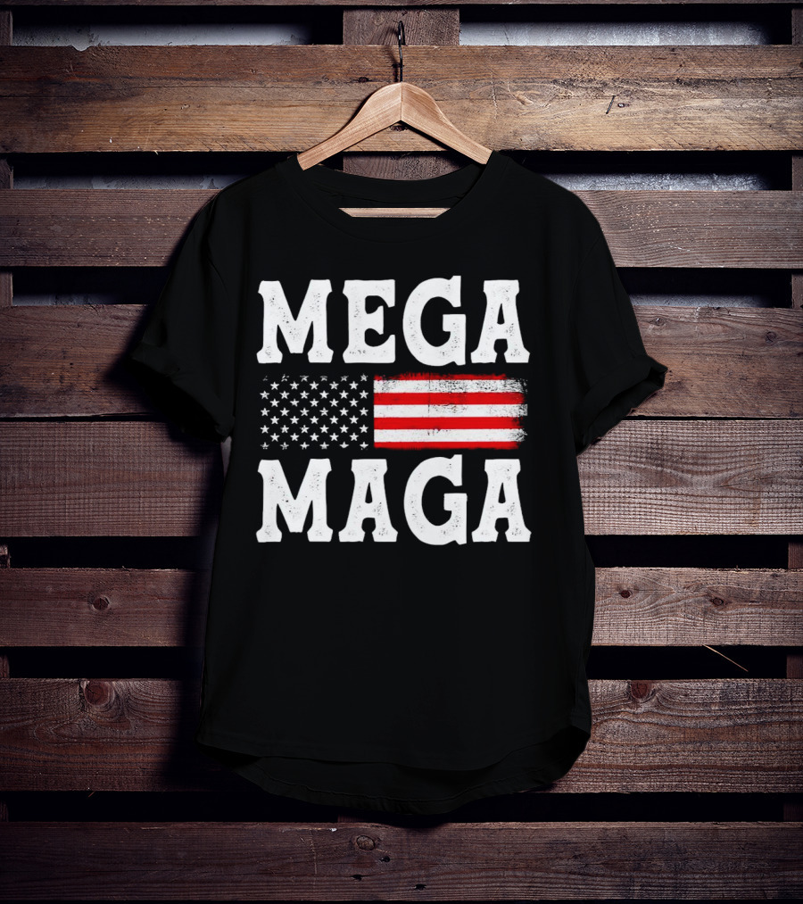 MEGA MAGA American Flag T-Shirt