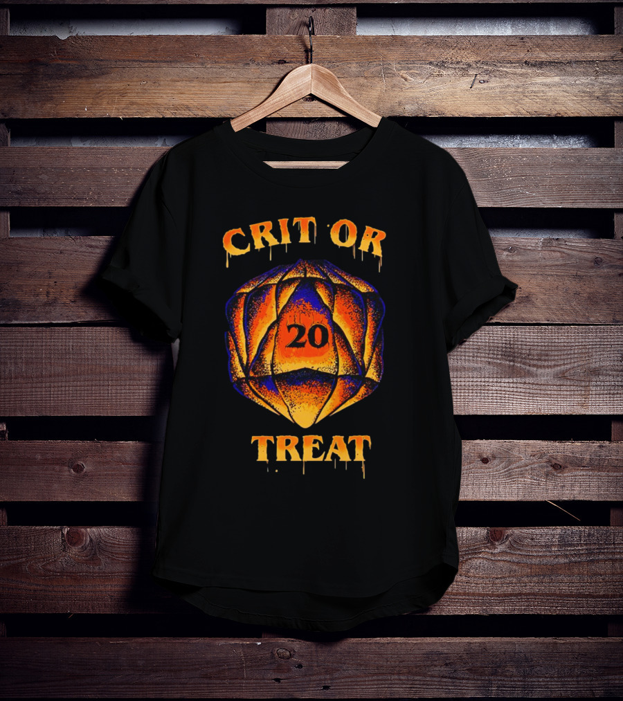 Crit Or Treat 20-Sided Dice Halloween T-Shirt