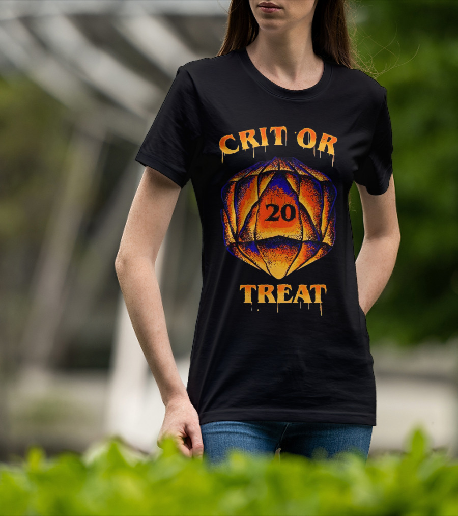 Crit Or Treat 20-Sided Dice Halloween T-Shirt