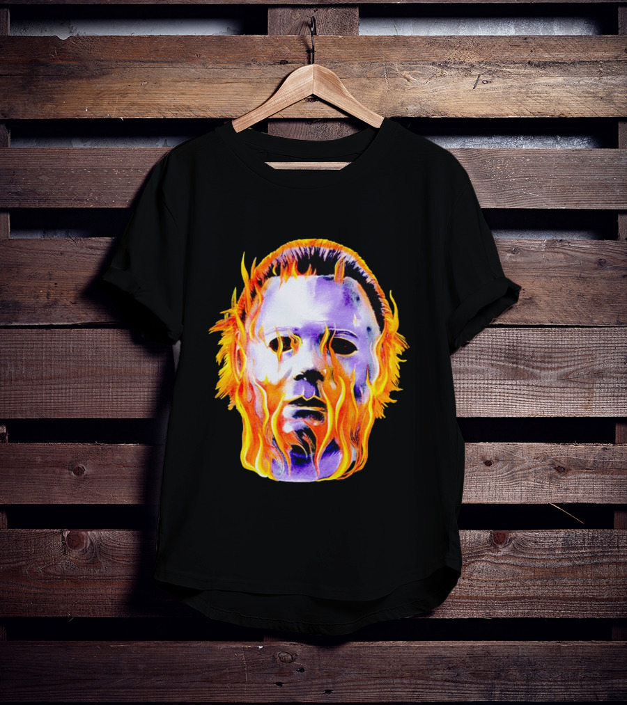 Michael Myers Flaming Mask Halloween Horror T-Shirt