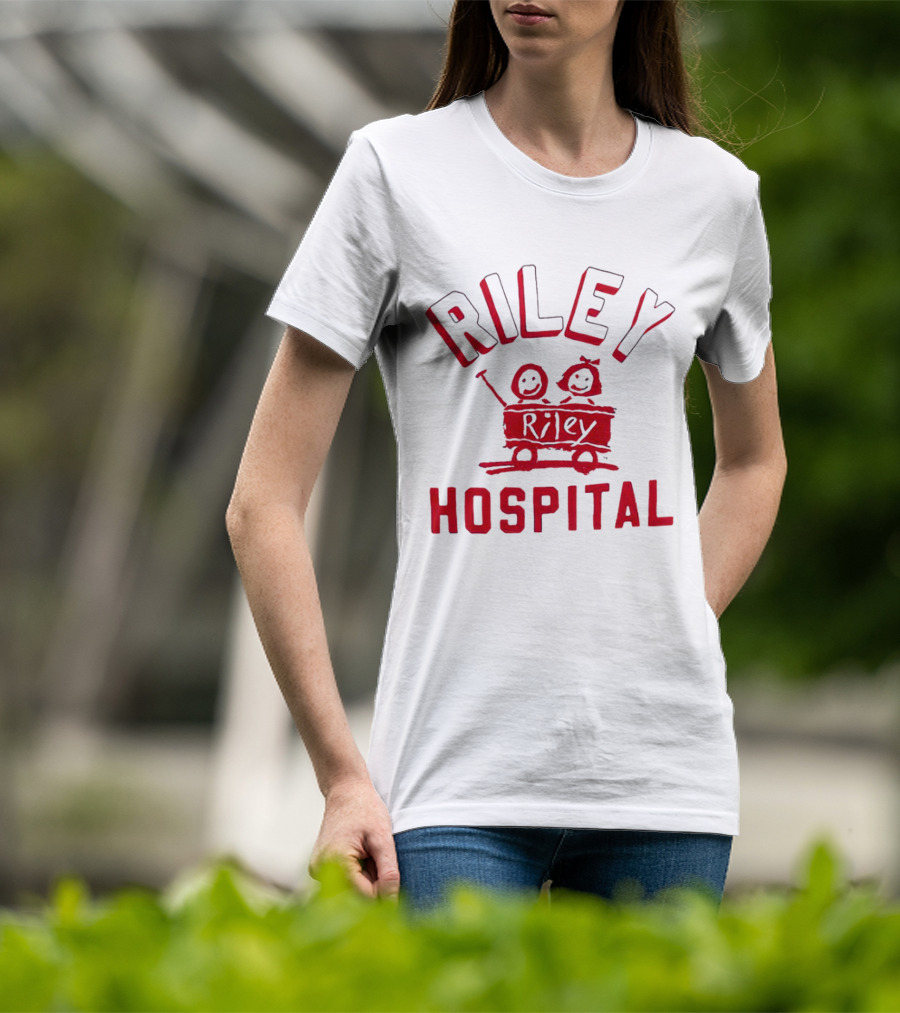 Riley Hospital Wagon Smiley Faces Arch T-Shirt