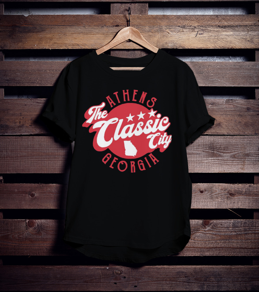 Athens Georgia The Classic City Stars Red Badge T-Shirt