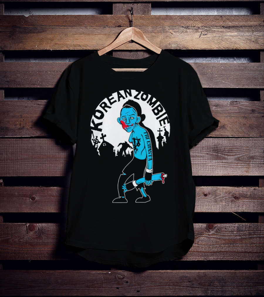 Tri-Coasta Korean Zombie Fighter With Cemetery Background T-Shirt
