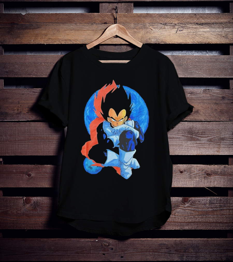 Vegeta Jobber Saiyan Warrior Anime Character Sitting Pose Dragon Ball Z T-Shirt