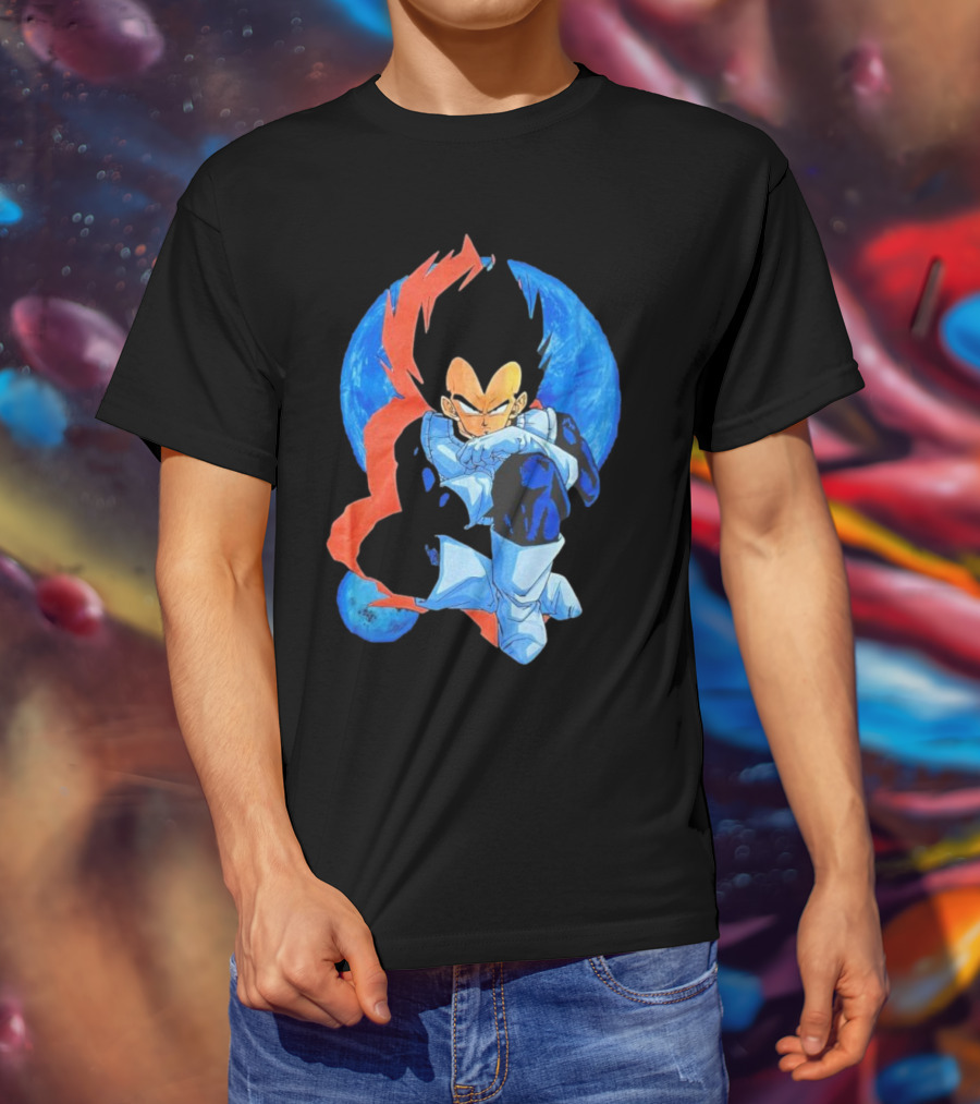 Vegeta Jobber Saiyan Warrior Anime Character Sitting Pose Dragon Ball Z T-Shirt