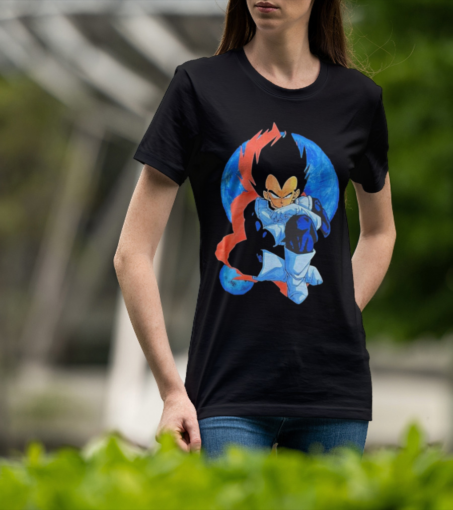 Vegeta Jobber Saiyan Warrior Anime Character Sitting Pose Dragon Ball Z T-Shirt