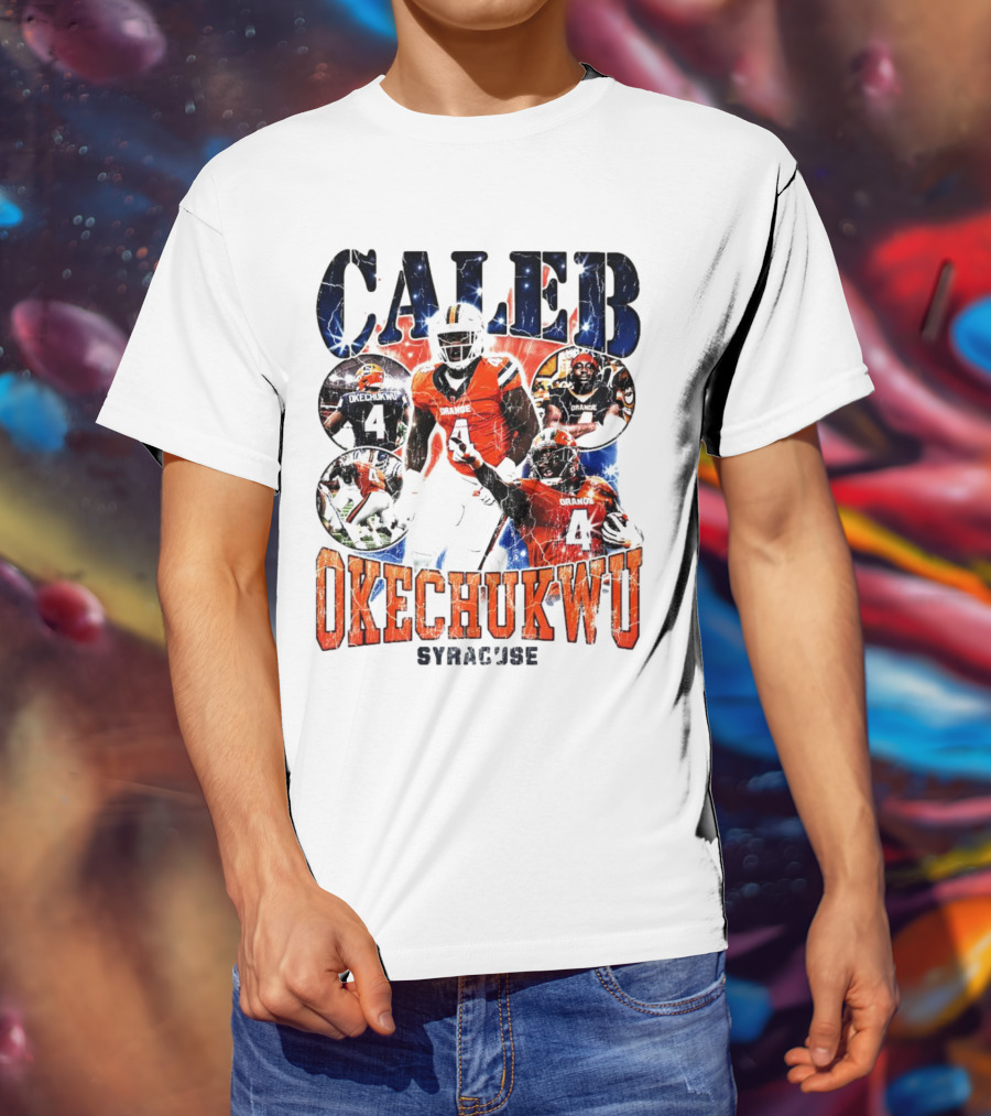 Caleb Okechukwu Syracuse Orange Football Vintage 4 T-Shirt