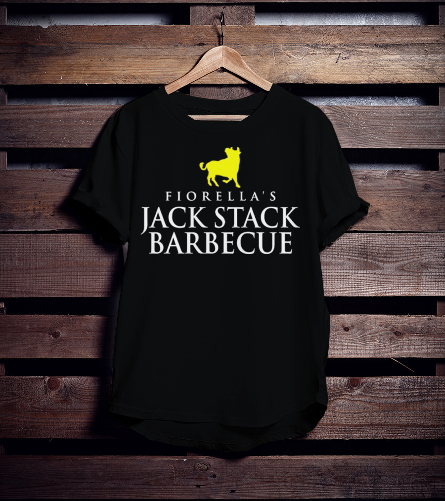Fiorella's Jack Stack Barbecue Logo With Yellow Bull T-Shirt