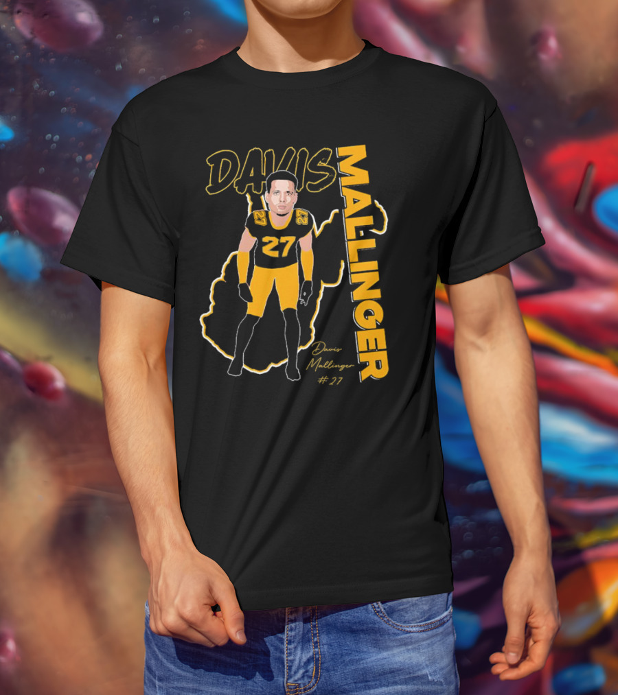 Davis Mallinger West Virginia #27 Football Signature T-Shirt