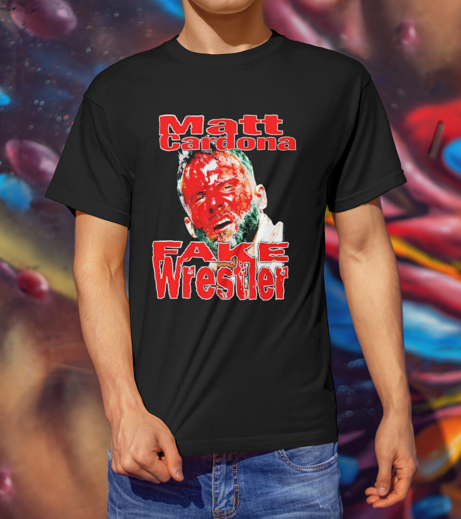 Matt Cardona Bloodied Face Fake Wrestler T-Shirt
