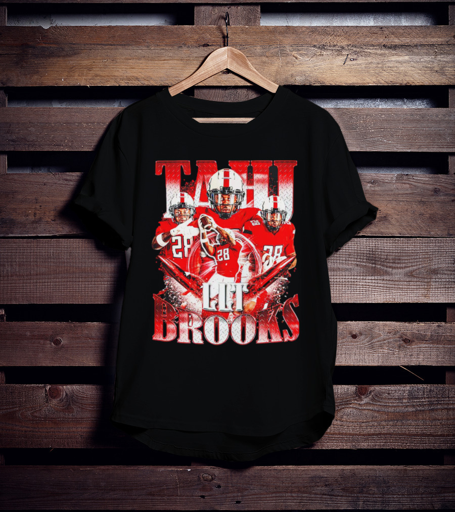 Tahj Brooks LLT Texas Tech Red Raiders Football Vintage Player Number 28 T-Shirt