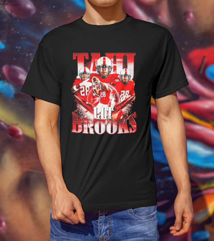 Tahj Brooks LLT Texas Tech Red Raiders Football Vintage Player Number 28 T-Shirt