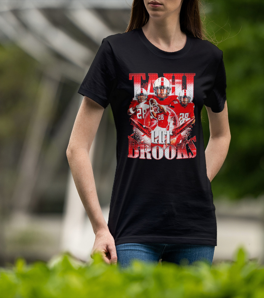 Tahj Brooks LLT Texas Tech Red Raiders Football Vintage Player Number 28 T-Shirt