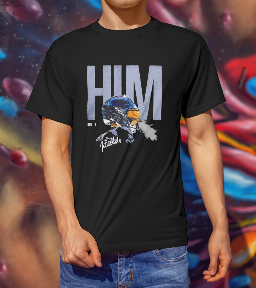 HIM Justin Fields Chicago Football Player Signature T-Shirt